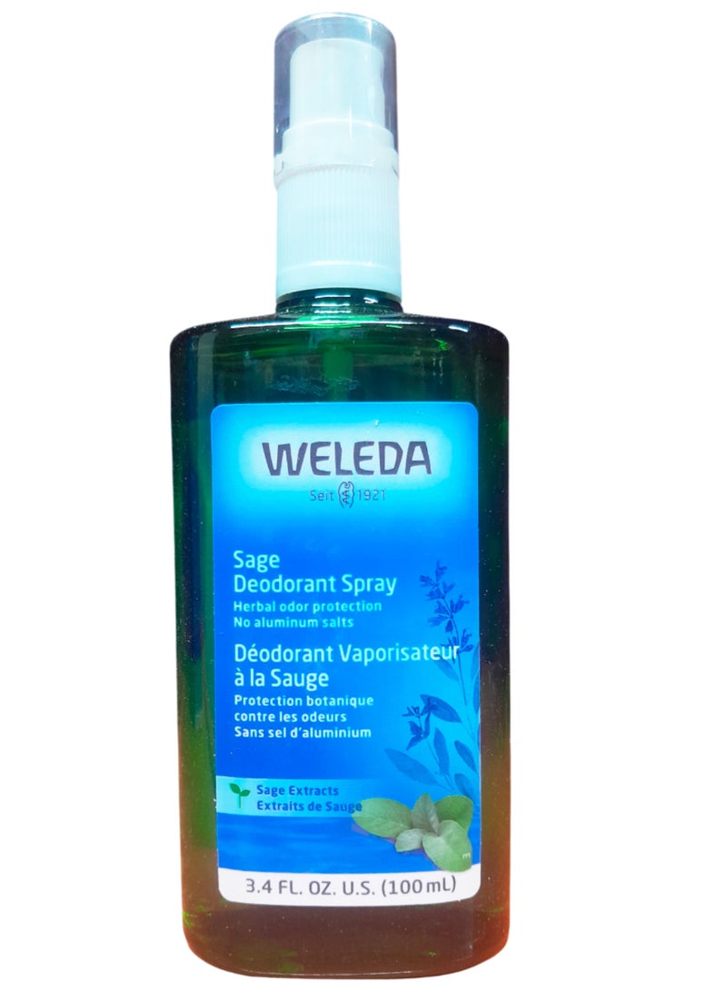Weleda Sage Deodorant Spray, Herbal Odor Protection, 3.4 fl oz - Image 2