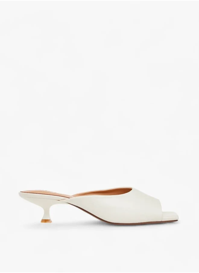 Celeste Women's Solid Slip-On Sandals with Kitten Heels