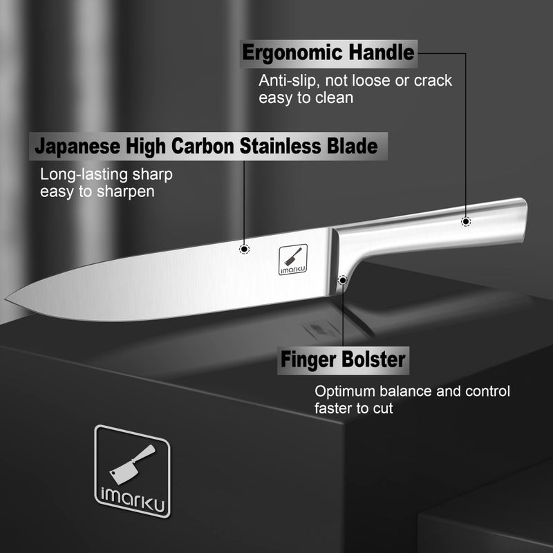 imarku Knife Set - Kitchen Knife Set 15 Pieces Japanese Stainless Steel Knife Block Set with Sharpener - Dishwasher Safe Kitchen's Knives - Ultra Sharp Chef Knife Set for Kitchen - Image 3