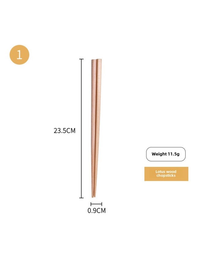 Wooden Chopsticks Spoon Two-piece Korean Portable Tableware Suit Student Children Office Worker Outdoor Travel Tableware-Specifications:1-Lotus Wooden Chopsticks  - Image 1