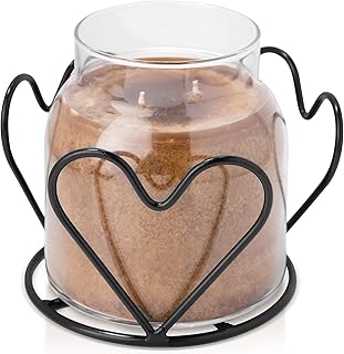 A Cheerful Giver A Cheerful Giver Metal Candle Jar Holder - Black Heart Candle Jar Holder - Fits Papa or Mama Jars - Rustic Candle  - Image 1