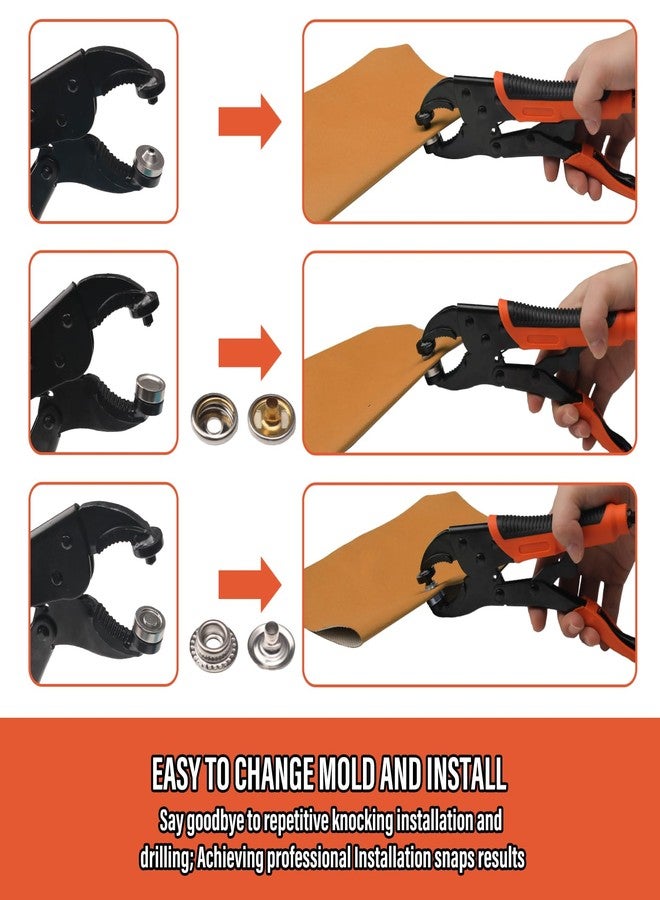 Coowolf - Snap fastener tool kit, with 30 snap buttons, for installing/replacing metal snaps on thick fabric, leather, canvas, boat/sail cover repairs - Image 4