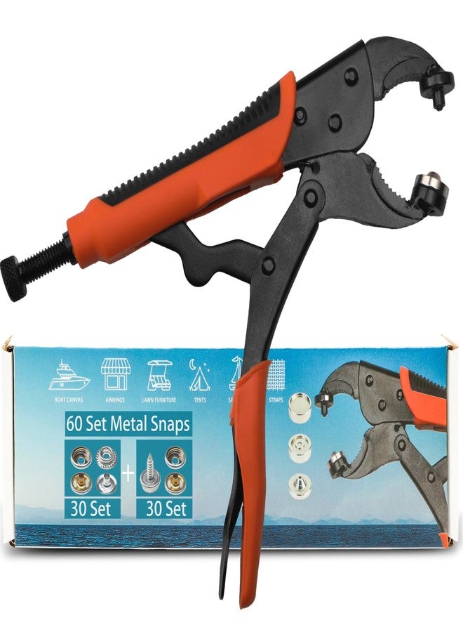 Coowolf - Snap fastener tool kit, with 30 snap buttons, for installing/replacing metal snaps on thick fabric, leather, canvas, boat/sail cover repairs - Image 1
