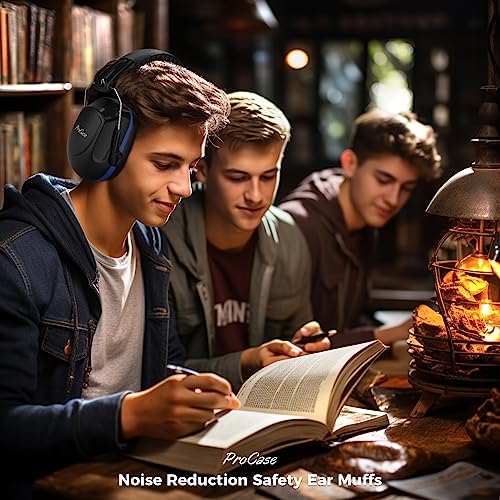 Procase سماعات أذن بروكيس لتقليل الضوضاء، حماية صوتية، سماعات إلغاء الضوضاء NRR 28dB للبالغين والأطفال المصابين بالتوحد، حماية السمع للرماية والقص - أزرق - Image 5
