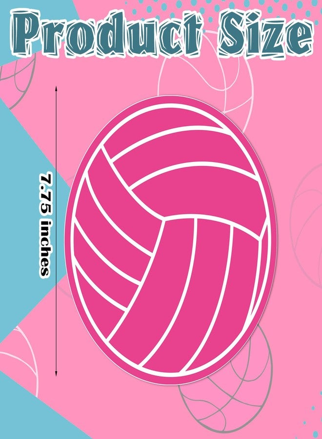 Weekgrat 36 Pcs Volleyball Decoration for Party Bump Spike Volleyball Silhouette Poster Board Decoration Paper Cutting DIY Baby Shower Birthday Large Party Essentials(7.75 Inch,Delicate,Rose Powder) - Image 2