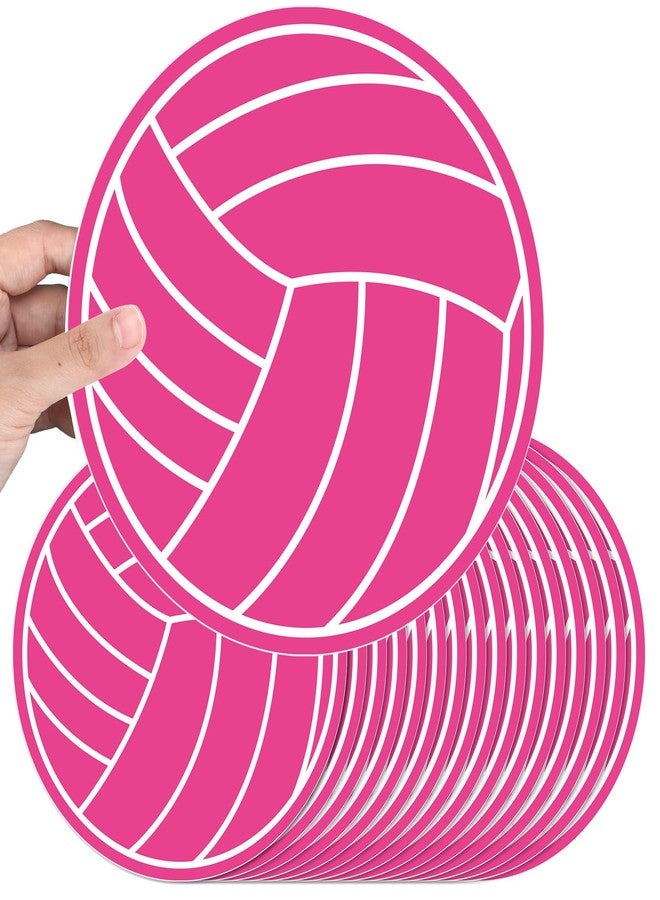 Weekgrat 36 Pcs Volleyball Decoration for Party Bump Spike Volleyball Silhouette Poster Board Decoration Paper Cutting DIY Baby Shower Birthday Large Party Essentials(7.75 Inch,Delicate,Rose Powder) - Image 1