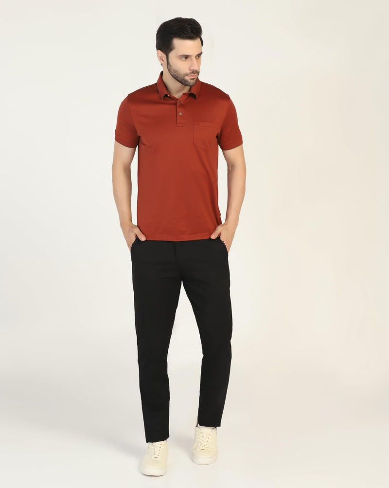 TOPLOT Men's Casual Trouser | Regular Fit Design with Comfortable Structure | Clean Look with Versatile Styling | Easy Movement Fit Ideal for Casual, Office & Daily Use (5205_36_Blk) - Image 2