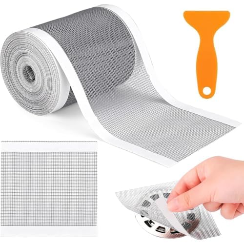 TASMAX Plastic Bathroom Hair Catcher For Drains Disposable Drain Cover Sticker Sink Drain Cover Hair Catcher For Bathroom Drain Cuttable PVC Mesh Shower With Cleaning Shovel (ROLL 7Cm*5M (Small Size) - Image 1