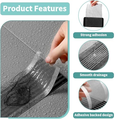 TASMAX Plastic Bathroom Hair Catcher For Drains Disposable Drain Cover Sticker Sink Drain Cover Hair Catcher For Bathroom Drain Cuttable PVC Mesh Shower With Cleaning Shovel (ROLL 7Cm*5M (Small Size) - Image 5