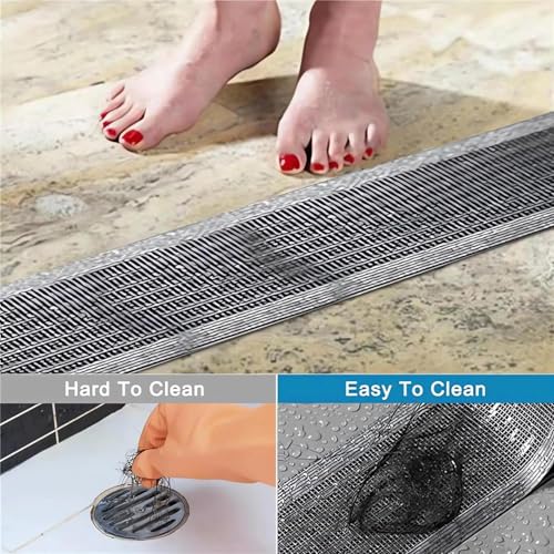 TASMAX Plastic Bathroom Hair Catcher For Drains Disposable Drain Cover Sticker Sink Drain Cover Hair Catcher For Bathroom Drain Cuttable PVC Mesh Shower With Cleaning Shovel (ROLL 7Cm*5M (Small Size) - Image 4