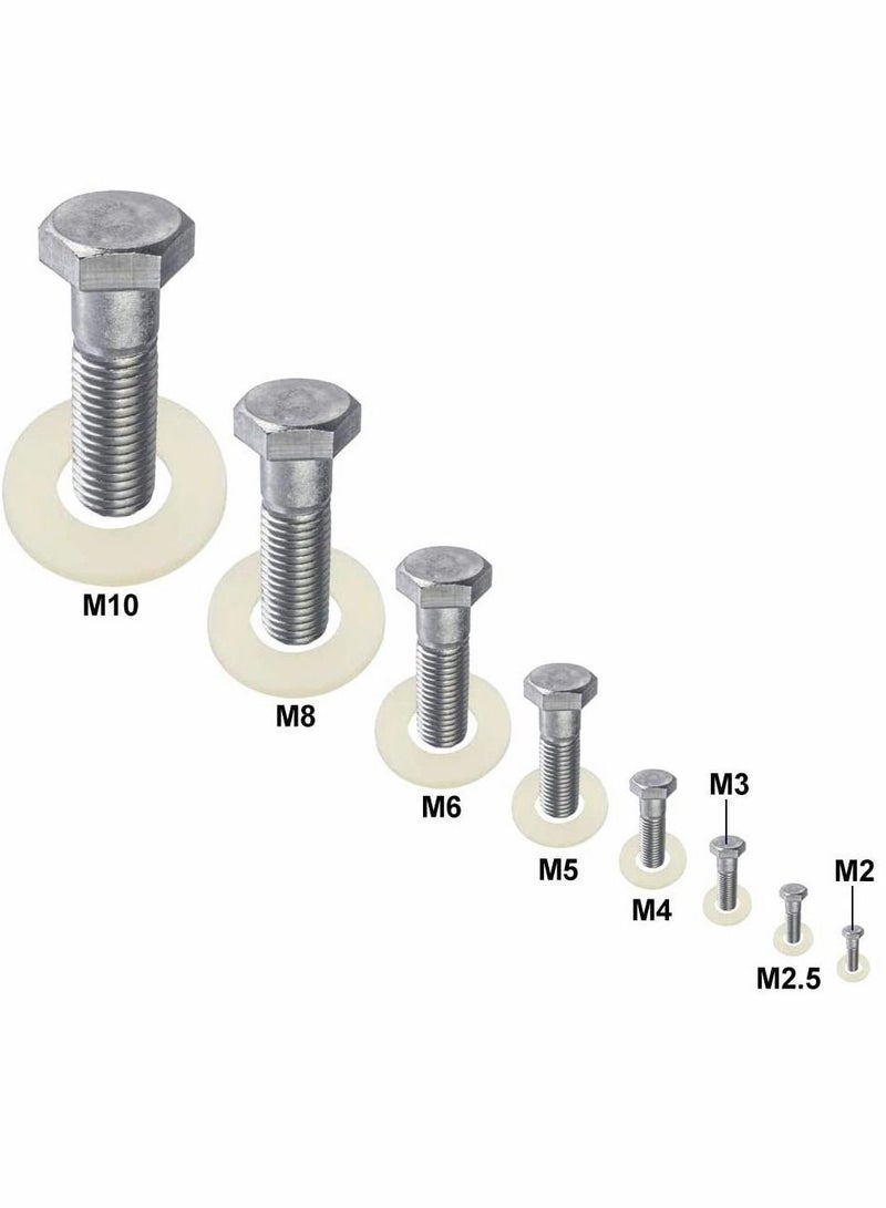 Y&D Nylon Washer, Flat washer Plastic flat gasket Round spacer washers Seal ring Spacer Washer round glat，for Industrial Fixings 500 Pcs  - Image 5