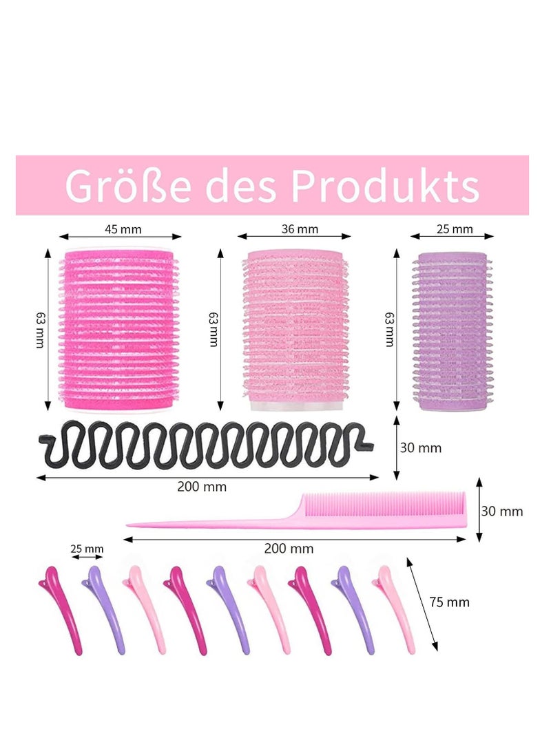 Generic 33 Pcs Fluffy Hair Clips Set DIY Heatless Curler Stylish Reusable for Hair Styling Accessories - Image 5