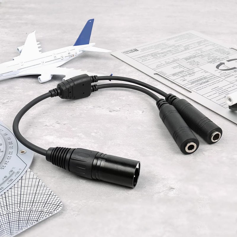 R SPIDER WIRELESS Aviation Headset GA Dual Plugs to Airbus 5 Pin XLR Headset Adapter - Image 2