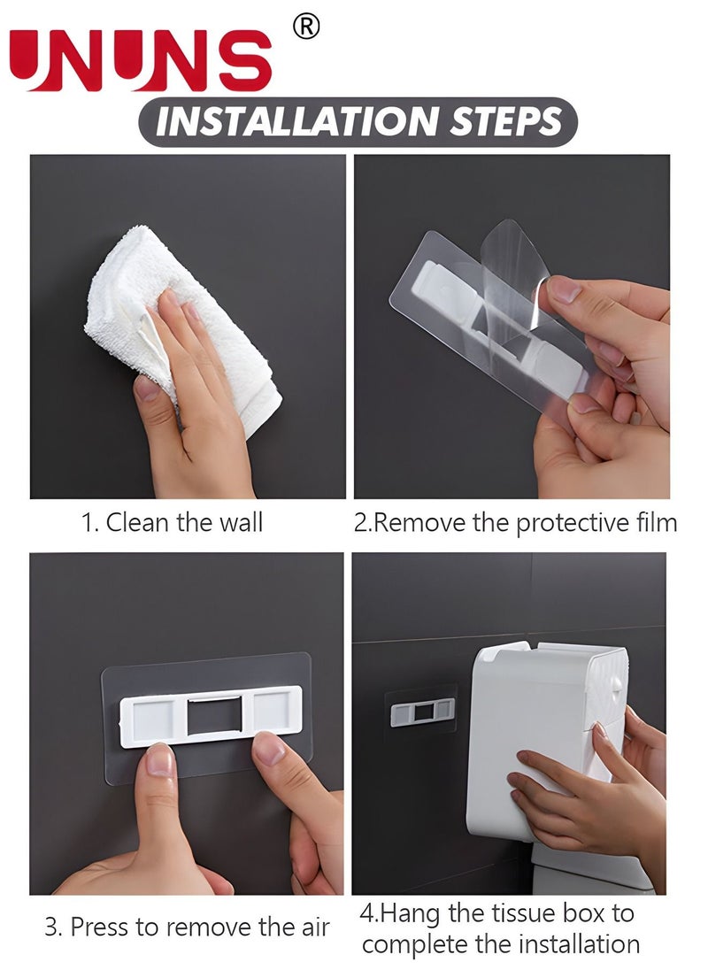 UNUNS - Toilet Paper Holder Tissue Box Shelf, Wall Mounted Double Waterproof Tissue Box with Drawer, Large Heavy Duty Toilet Paper Roll Storage Dispenser for Kitchen Bathroom Washroom White - Image 1