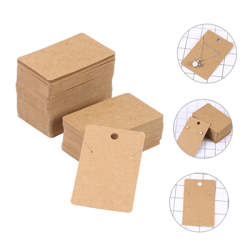 100pcs White Jewelry Display Cards Earring Holders For Necklaces Studs Storage - Image 3