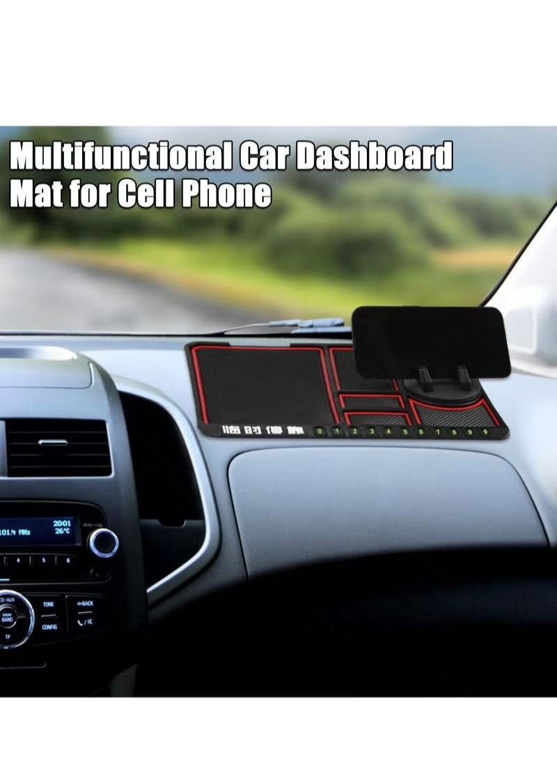 Car Silicone Dash Pad Mat, Universal Dashboard & Desktop Holder Multipurpose Anti-Slip Mat For Car Dashboard Silicone Mobile Phone Holder Multifunction Instrument Panel Storage Pad