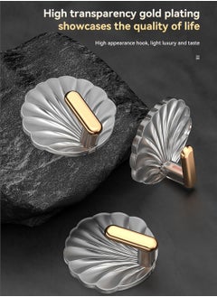 LEOKOR 8 Pcs Multipurpose Acrylic Wall Storage Hook Decorative Gold Hook Strong Adhesive Wall Hooks  - Image 3