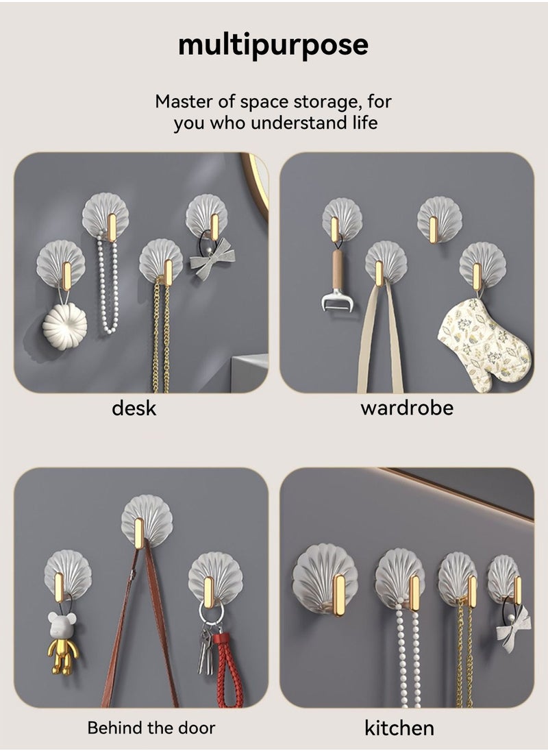 8 Pcs Multipurpose Acrylic Wall Storage Hook Decorative Gold Hook Strong Adhesive Wall Hooks