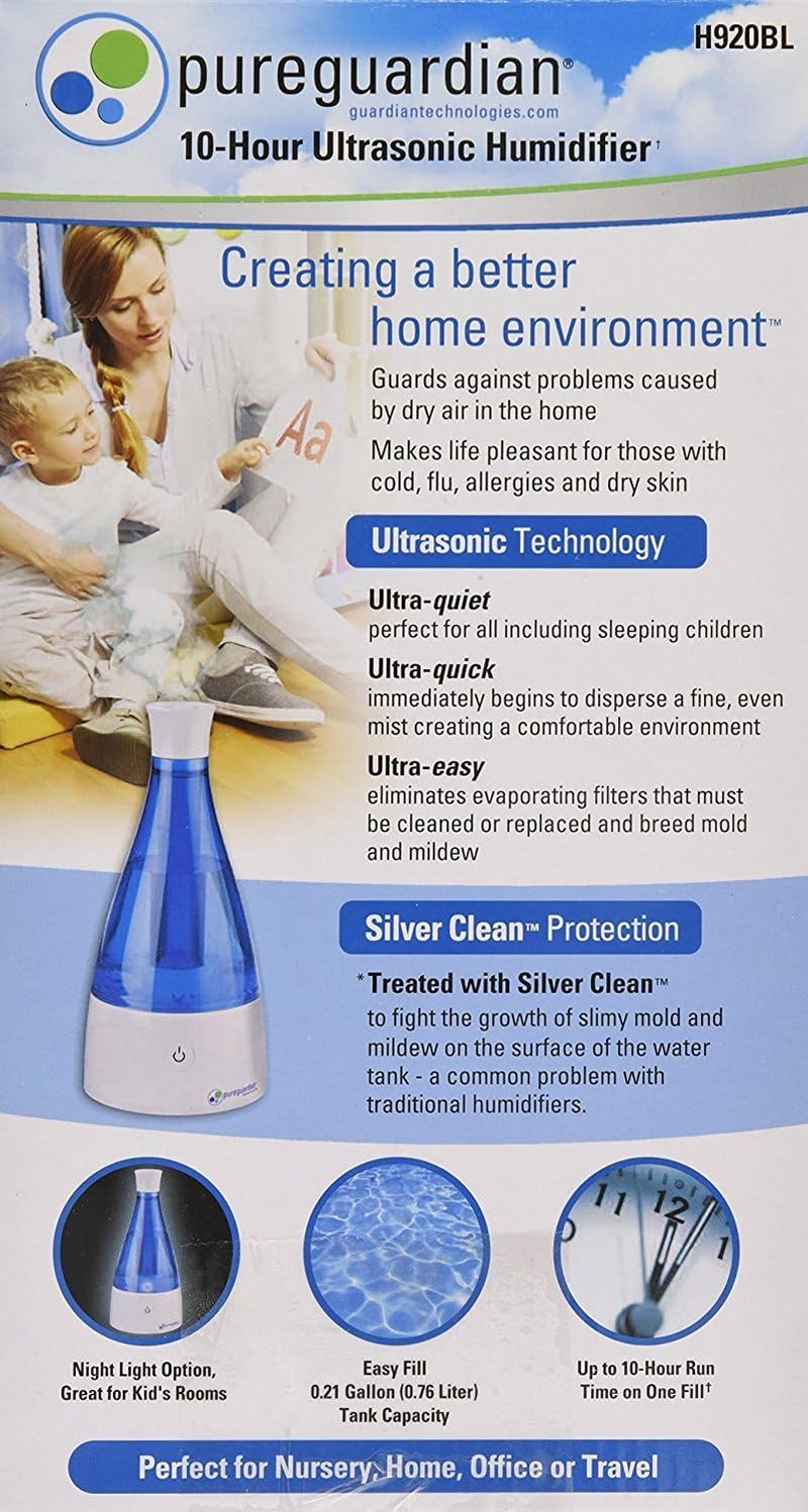 PureGuardian مرطب الهواء بالموجات فوق الصوتية PureGuardian برذاذ بارد 10 ساعات زمن التشغيل تغطية 210 قدم مربع غرف صغيرة هادئ بدون فلتر H920BL - Image 4