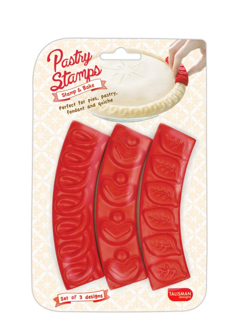 Talisman Designs Pastry Stamps | Set of 3 | Pie Crust Embosser | Pie Decorating Tools & Gadgets | Pie Baking Crust Cutters | Cute & Functional Kitchen Supplies - Image 2