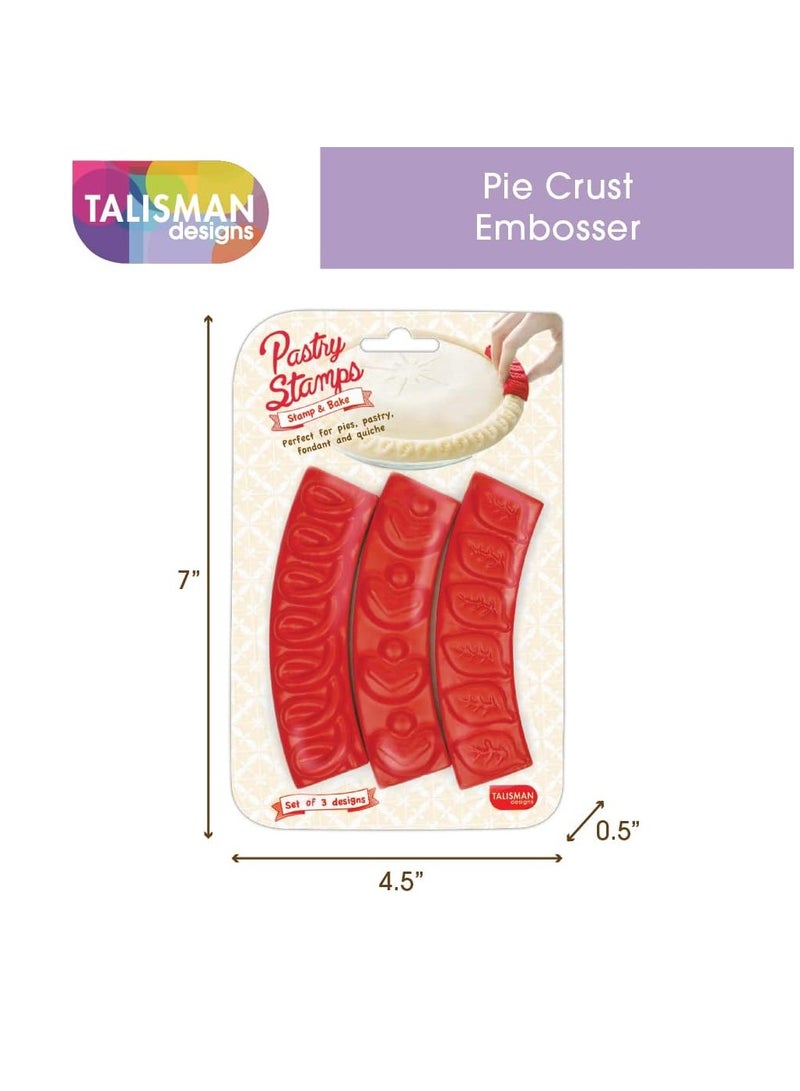 Talisman Designs Pastry Stamps | Set of 3 | Pie Crust Embosser | Pie Decorating Tools & Gadgets | Pie Baking Crust Cutters | Cute & Functional Kitchen Supplies - Image 3