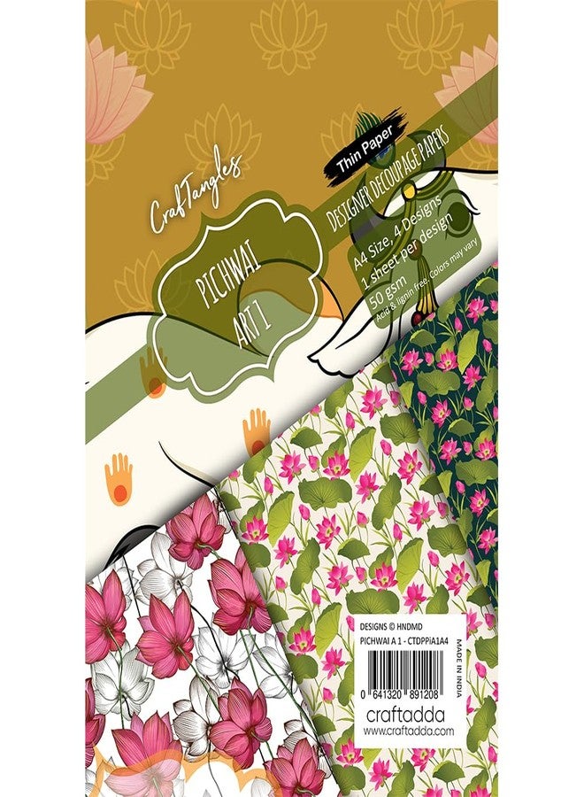 CrafTangles Decoupage Paper Pack - Pichwai Art 1 (A4) - 4 Sheets - Image 3