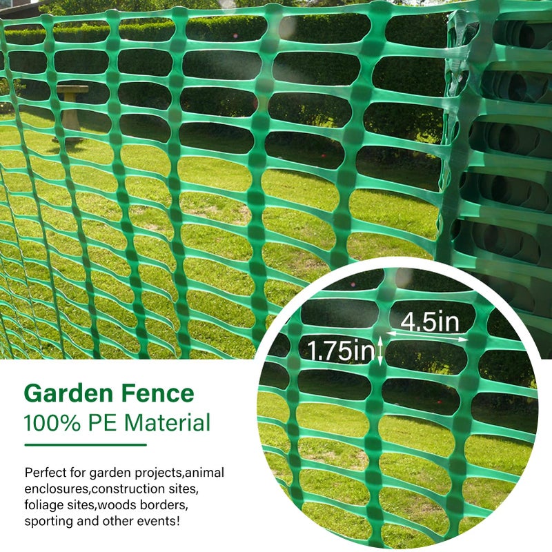 ACTREY Plastic Fencing Temporary Fence,Snow Fence 4x100 with Stakes,Garden Fencings Plastic with Poles,Reusable Safety Fences,Construction Fences,Garden Fencings Roll for Pool,Lawn,Deer - Image 5