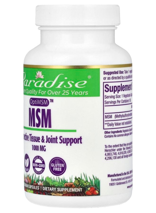 Paradise Herbs MSM 1000 mg 90 Vegetarian Capsules - Image 2