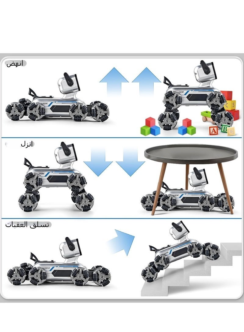 Western Mountains Remote Control Robot, 2.4Ghz Robot Dog, Eight-wheel Drive Stunt Robot, With Music & Light, Gesture Sensing Control, 2pcs Rechargeable Batteries, Birthday Gift for Boys Kids - Image 3