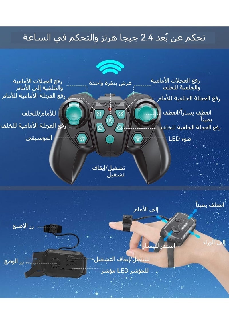 Western Mountains Remote Control Robot, 2.4Ghz Robot Dog, Eight-wheel Drive Stunt Robot, With Music & Light, Gesture Sensing Control, 2pcs Rechargeable Batteries, Birthday Gift for Boys Kids - Image 2