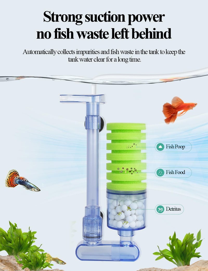 UPETTOOLS Aquarium Biochemical Sponge Filter Ultra Quiet Aquarium Air Pump Bio Sponge Fish Tank Foam Filter Comes with 2 Sponges 2of Bio Ceramic Media Balls - Image 2