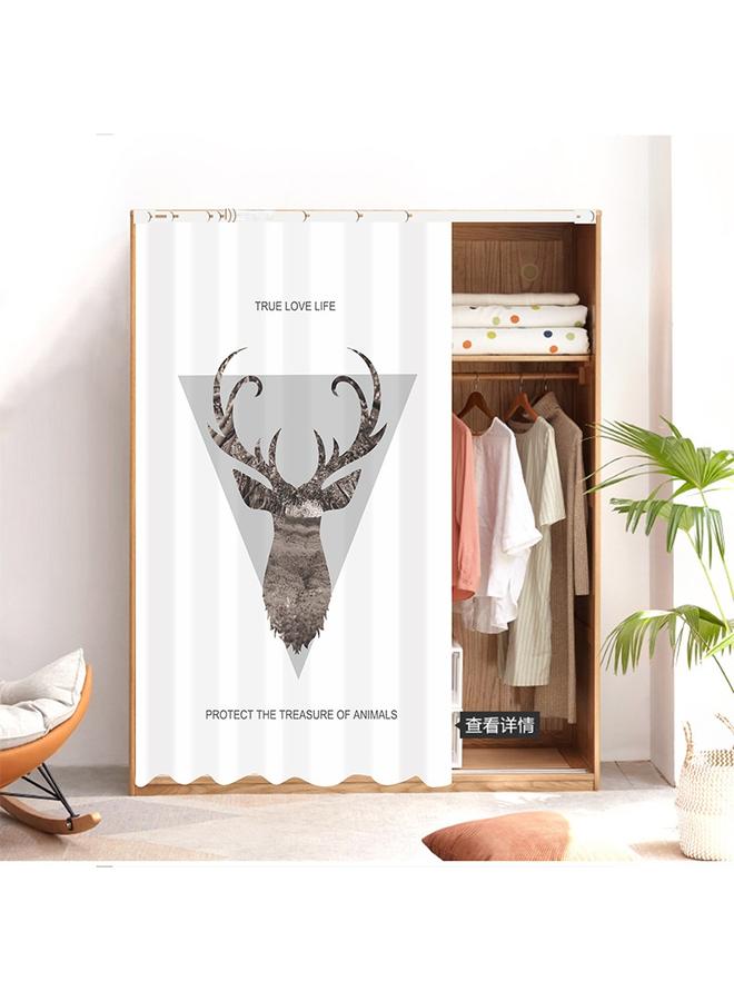 Bluejw Self-adhesive Slide-rail Shelter Curtain Kitchen Cabinet Bookshelf Dust-proof Door Curtain Wardrobe Curtain-type Pull Curtain Bookshelf Shelf Shelter Ugly Curtain - Image 1