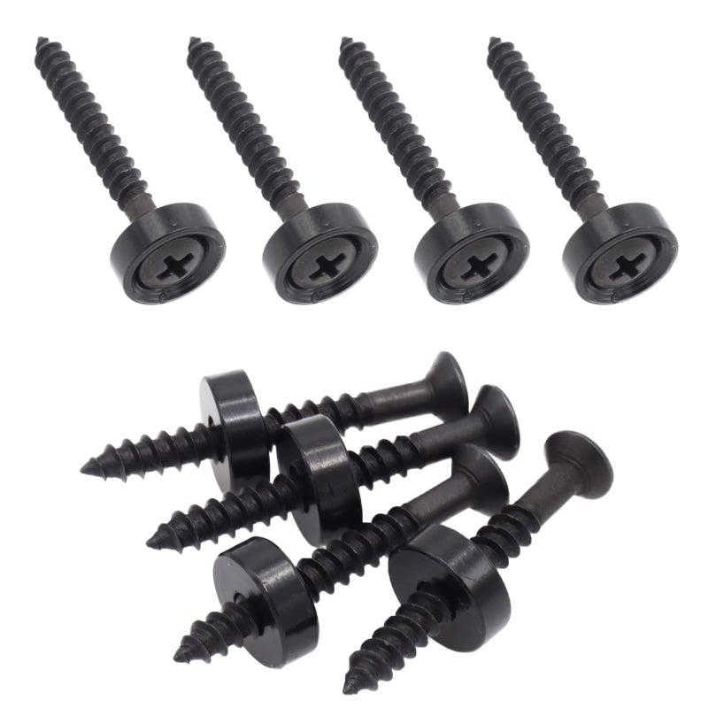 Cheerock Black Guitar Neck Joint Bushings and Bolts, 8pcs Metal Guitar Neck Ferrules with Screws, Guitar Neck Replacement Parts Compatible with Electric Guitar or Bass - Image 1