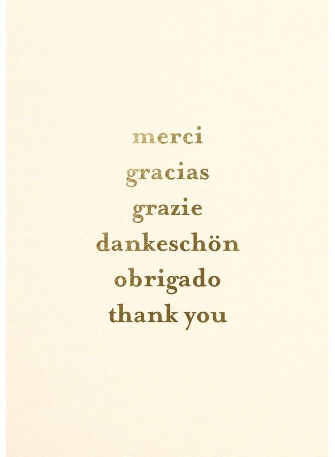 Graphique Languages La Petite Presse Boxed Thank You Notes 10 Thank You Notes With Gold Foil "Thank You" Printed In 6 Languages On The Front 3.25" X 4.75" - Image 2