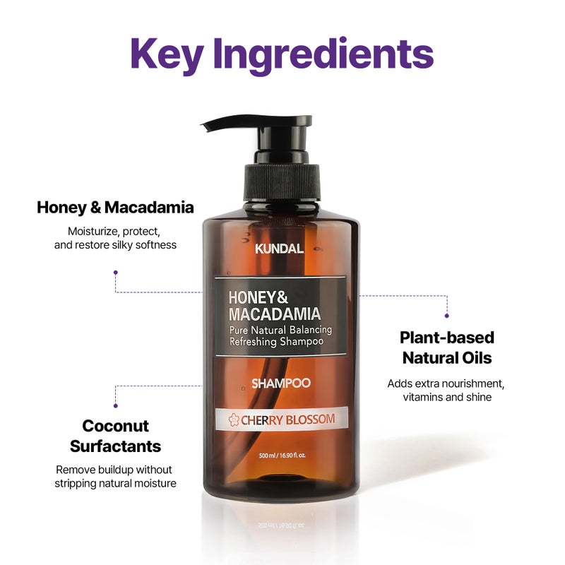 KUNDAL Honey & Macadamia Natural Shampoo [White Musk] Korean Hair Care Shampoo Damage Repair Strengthen, Nourish, with Argan Oil, Free Paraben & Sulfate 16.9 fl oz,Stocking Stuffers - Image 4