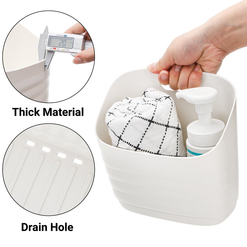Noamus 6 Pack Plastic Hanging Basket for Kitchen, Over Cabinet Door Organizer with Removable Hook, Stackable Wall Mounted Storage Shower Caddy, No Drilling Shelf Bins for Food Bathroom Pantry Closet - Image 4