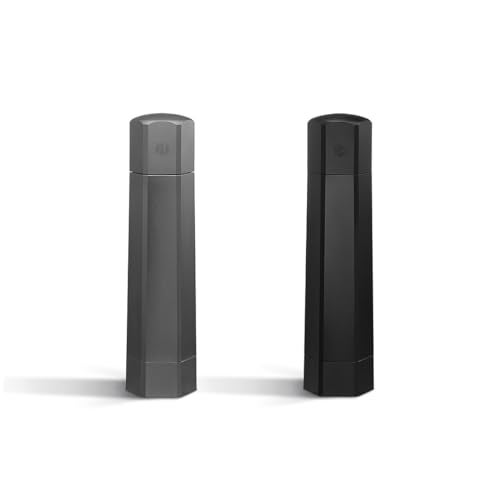HexClad Salt and Pepper Mill Set with Adjustable Professional Grinders and No-Mess Caps - Image 1