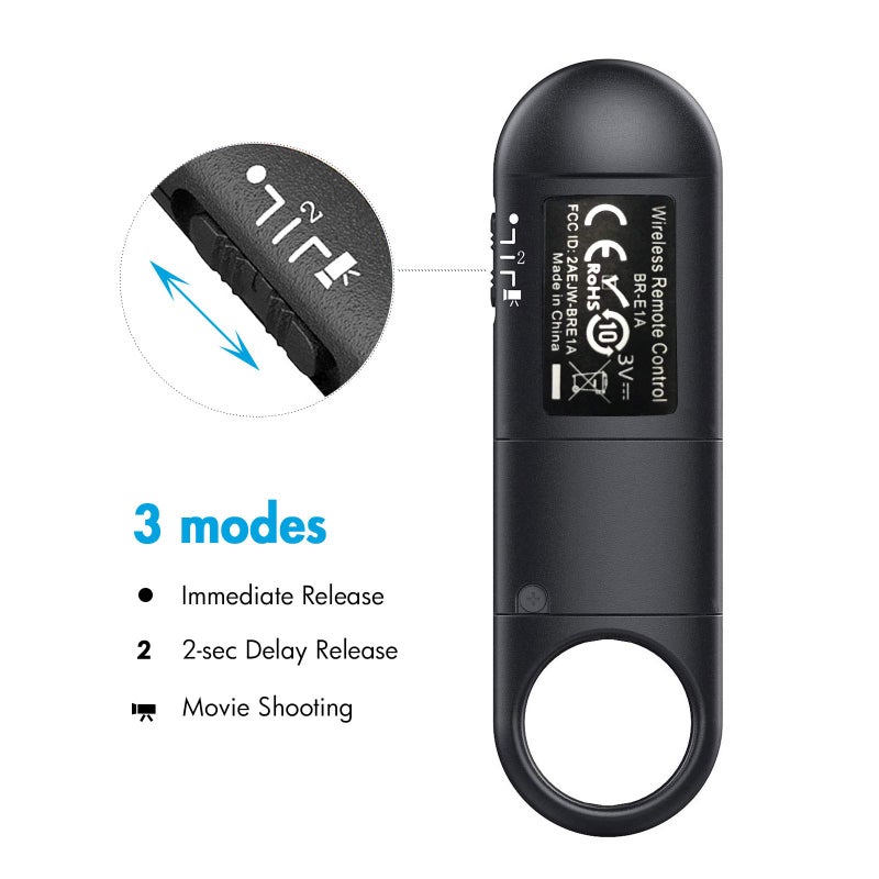 AODELAN Wireless Camera Remote Shutter Release for Canon R3/ R7/ R10/ M50/ EOS M6 Mark II/R/RP /90D /6D Mark II /R5/ R6 /800D /850D /250D/Rebel SL2 /T7i /G5 X Mark II /G7 X Mark III, Replace Canon BR-E1 - Image 3