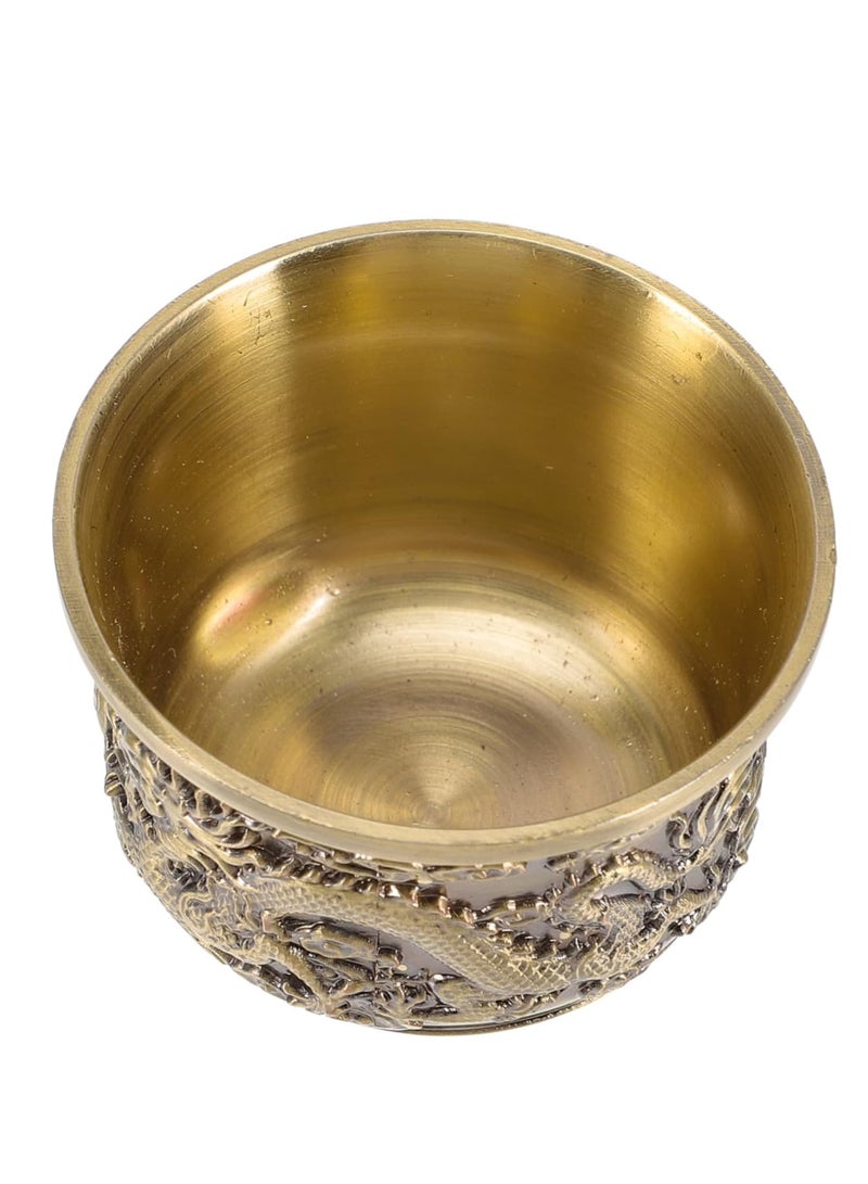 SOLARAE Chinese Tea Set Kung Fu Tea Set 2 Pieces Dragon And Phoenix Cup Kung Fu Teacups Chinese Copper Tea Cup Mug Vintage Home Decor Alloy Drink Cup For Adults Tea Sets For Men Women Ceremony Gifts - Image 3