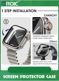 GROIC 2 in 1 Titanium Gold Waterproof Case for Apple Watch Series 8 7 45mm Screen Protector Case, Front & Back Full Protective Bumper Face Cover for Men Women  - Image 3