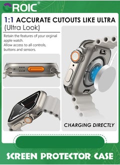 GROIC 2 in 1 Titanium Gold Waterproof Case for Apple Watch Series 8 7 45mm Screen Protector Case, Front & Back Full Protective Bumper Face Cover for Men Women  - Image 4