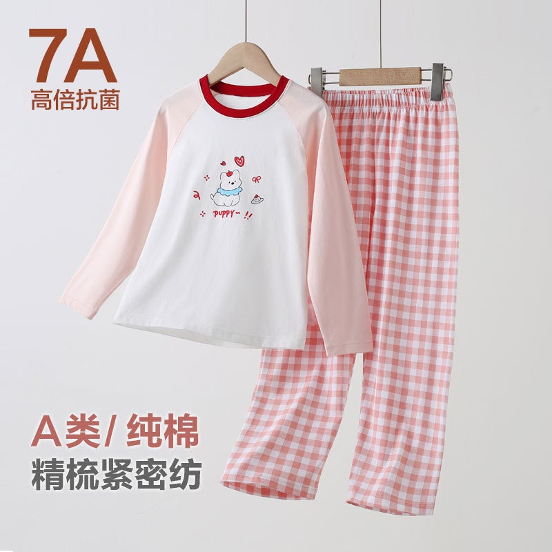 Children'S Autumn Clothing Set, Mo Cotton Class A Girls' Thermal Underwear, Long-Sleeve Loungewear, Boys' Pajamas - Image 1