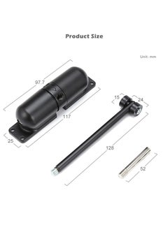 SYOSI Automatic Door Closer, SYOSI Safety Wheel Roller Spring Door Closer Easy to Install to Convert Hinged Doors to Self-Closing Diecast Construction Black  - Image 5