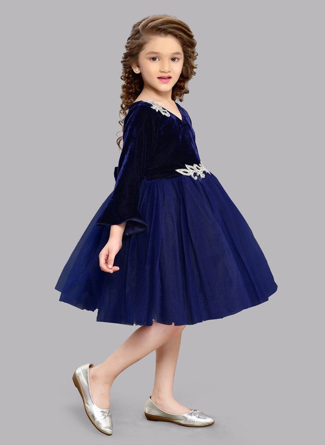 PinkChick فستان ضيق ومتسع باللون الأزرق البحري للفتيات - Image 3