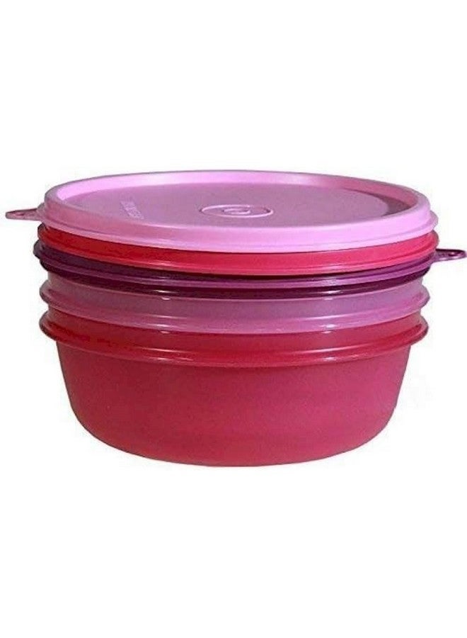 Tupperware طقم حاويات تخزين الطعام من توبراوير بلاستيك وردي وبنفسجي (600 مل × 3 قطع) - Image 2