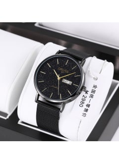 Generic Swiss Automatic Movement Mens Calendar Watch Net with stars [double calendar] men 