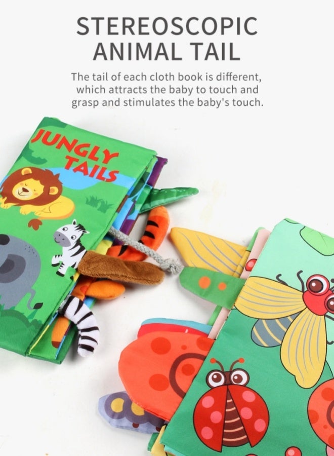 Soft Baby Cloth Book,Baby Touch And Feel Crinkle Cloth Books,Baby Early Development Toys,Touch And Feel Sensory Crinkle Book With Teether,Early Development Interactive & Stroller Toys,4 Pages 8 Sides,For Boys And Girls(Forest Animals) - Image 4