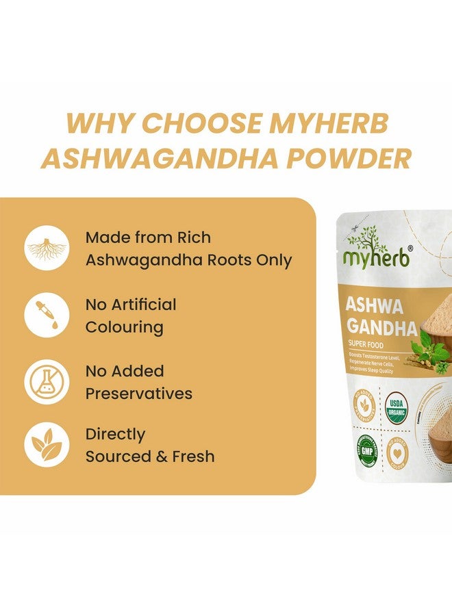 MYHERB 100% Pure Natural Organic Ashwagandha Powder || 100 Gm || Withania Somnifera || Ayurvedic Formula || Support for Stress-free Living- For Men And Women - Image 5
