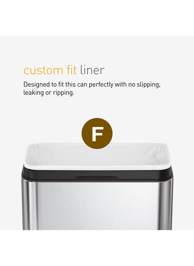 Cw0256 Code F Custom Fit Bin Liner Bulk Pack White Plastic 3 Pack Of 20 Total 60 Liners