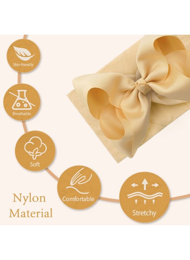 Yxiang 12Pcs 6" Baby Headband Bows Soft Nylon Hairbands Cute Big Bow Super Elastic Headband For Baby Girls Newborn Infant Toddlers - Image 4